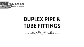 Duplex Tube Fittings