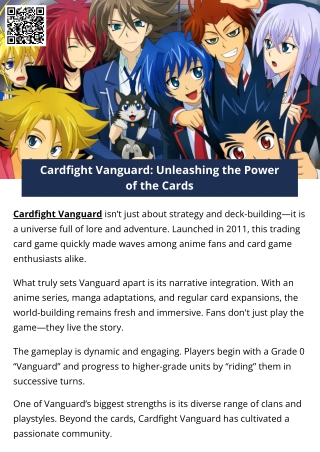 Cardfight Vanguard: Unleashing the Power of the Cards
