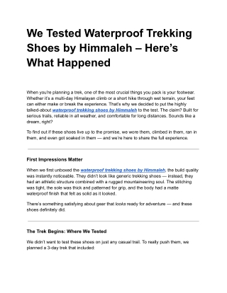 We Tested Waterproof Trekking Shoes by Himmaleh – Here’s What Happened
