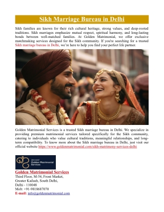 Sikh Marriage Bureau in Delhi