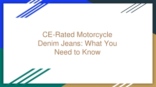 CE-Rated Motorcycle Denim Jeans_ What You Need to Know