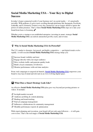 Social Media Marketing USA