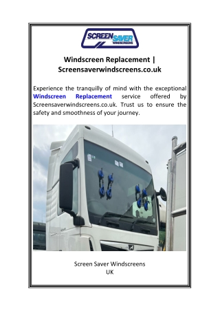Windscreen Replacement  Screensaverwindscreens.co.uk