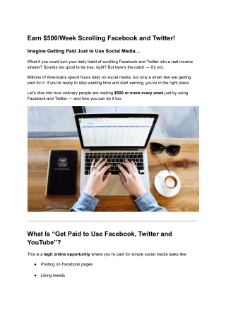 Earn $500/Week Scrolling Facebook and Twitter!