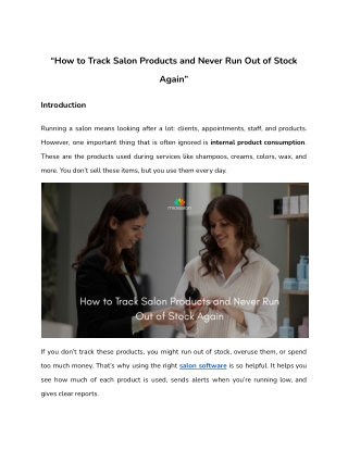 How to Track Salon Products and Never Run Out of Stock Again