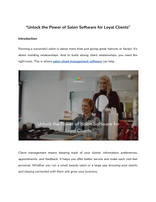 Unlock the Power of Salon Software for Loyal Clients