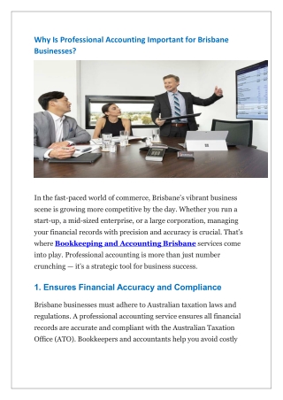 Why Is Professional Accounting Important for Brisbane Businesses