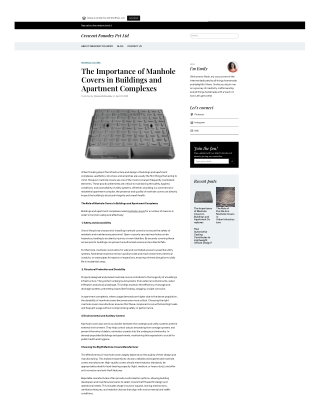 The Importance of Manhole Covers in Buildings and Apartment Complexes