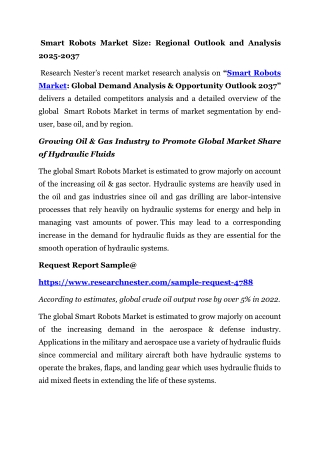 Smart Robots Market Size: Regional Outlook and Analysis 2025-2037