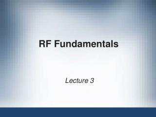 RF Fundamentals
