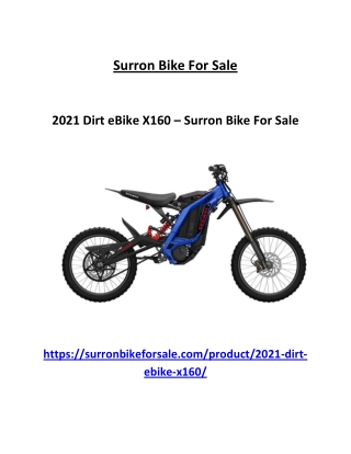 2021 Dirt eBike X160