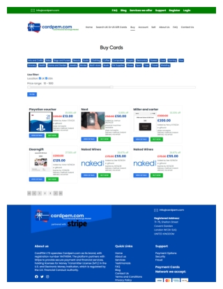 Buy Gift Card Online Instantly with Cardpem