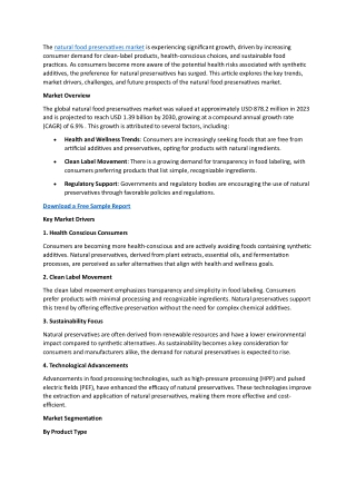 Natural Food Preservatives Market