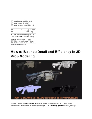 How to Balance Detail and Efficiency in 3D Prop Modeling