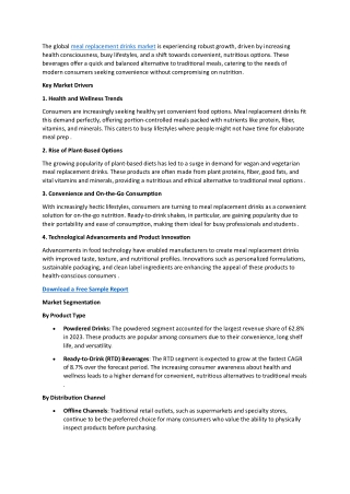 Meal Replacement Drinks Market