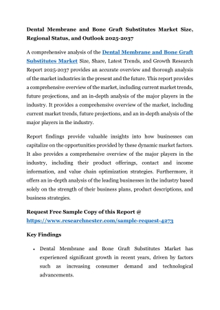 Dental Membrane and Bone Graft Substitutes Market