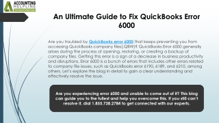 Complete Guide to Fixing QuickBooks Error 6000