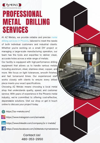 Professional Metal Drilling Services