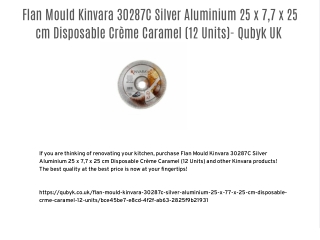 Flan Mould Kinvara 30287C Silver Aluminium 25 x 7,7 x 25 cm Disposable Crème Caramel (12 Units) - Qubyk UK