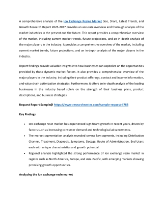 Ion Exchange Resin Market Size, Regional Revenue and Outlook 2025-2037