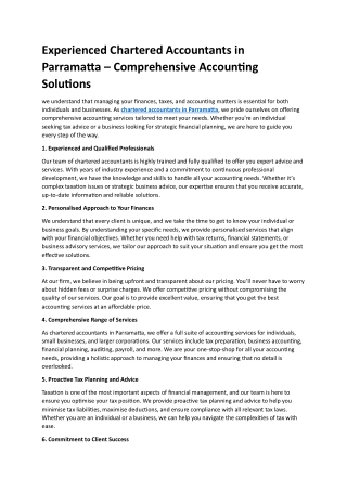 Chartered accountant in Parramatta