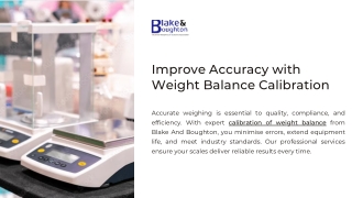 Improve Accuracy with Weight Balance Calibration