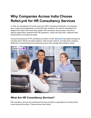 HR Consultancy Services