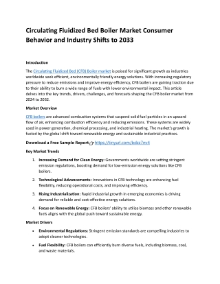 Circulating Fluidized Bed Boiler Market Consumer Behavior and Industry Shifts to