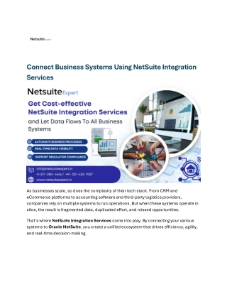 Connect Business Systems Using NetSuite Integration Services
