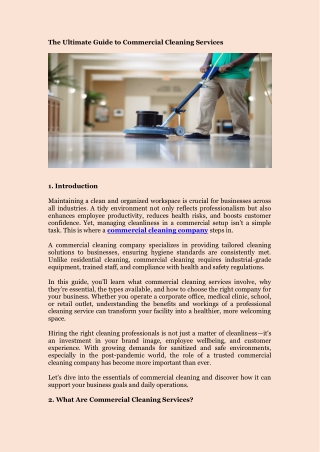 The Ultimate Guide to Commercial Cleaning Services