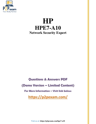 HPE7-A10 Questions and Answers pdf dumps