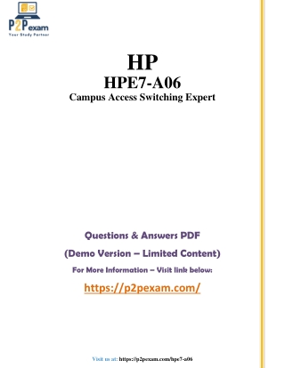 HPE7-A06 Questions and Answers pdf dumps