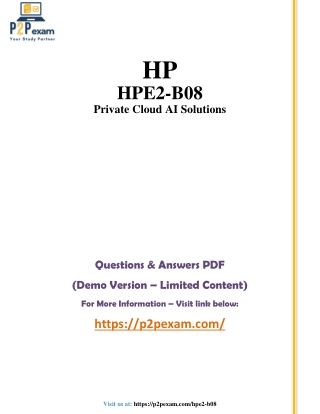 HPE2-B08 Questions and Answers pdf dumps