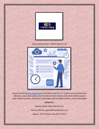Data profiling metrics  Match Data Pro LLC