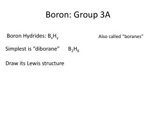 Boron: Group 3A