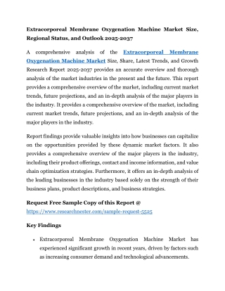 Extracorporeal Membrane Oxygenation Machine Market