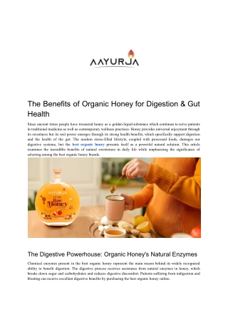The Benefits of Organic Honey for Digestion & Gut Health - Aayurja