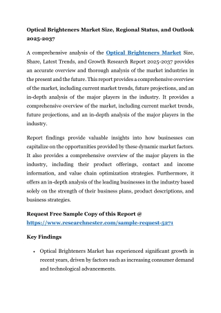 Optical Brighteners Market