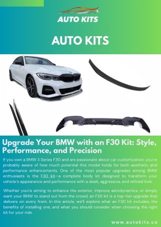 Upgrade Your BMW with an F30 Kit Style, Performance, and Precision