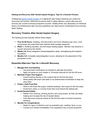Healing and Recovery After Dental Implant Surgery_ Tips for a Smooth Process