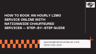 How to Book an Hourly Limo Service Online with Nationwide Chauffeured Services Step by Step Guide
