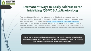 How to Resolve Error Initializing QBPOS Application Log Quickly