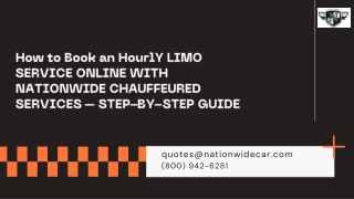How to Book an Hourly Limo Service Online with Nationwide Chauffeured Services Step by Step Guide