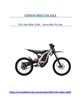 2021 Dirt EBike X260