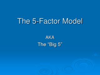 The 5-Factor Model