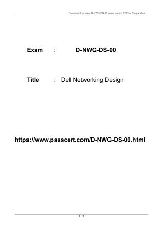 D-NWG-DS-00 Dell Networking Design Dumps PDF 2025