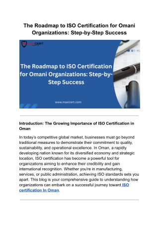 The Roadmap to ISO Certification for Omani Organizations_ Step-by-Step Success