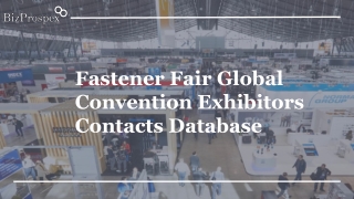 Fastener Fair Global Convention Exhibitors Contacts Database