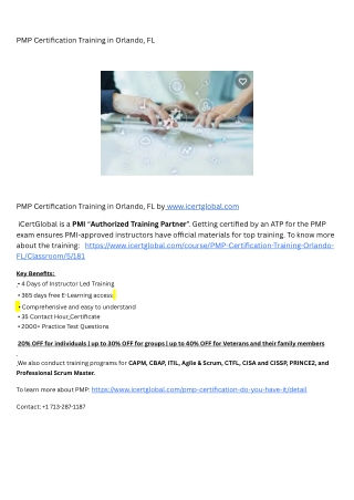 PMP Certification Training in Orlando, FL