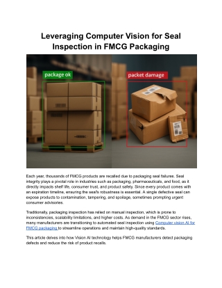 Leveraging Computer Vision for Seal Inspection in FMCG Packaging